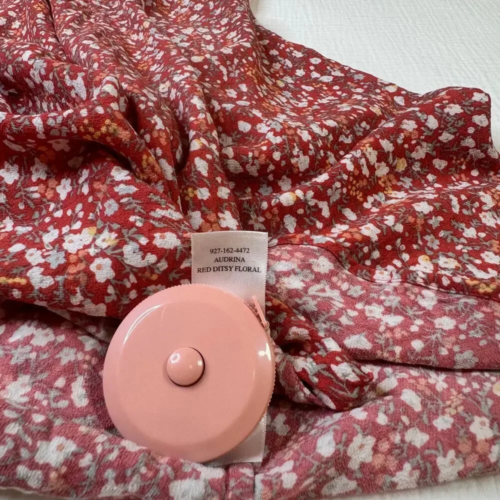 Rails Audrina Red White Ditsy Floral Midi Dress Women's Small Cottage Romantic - Picture 11 of 12